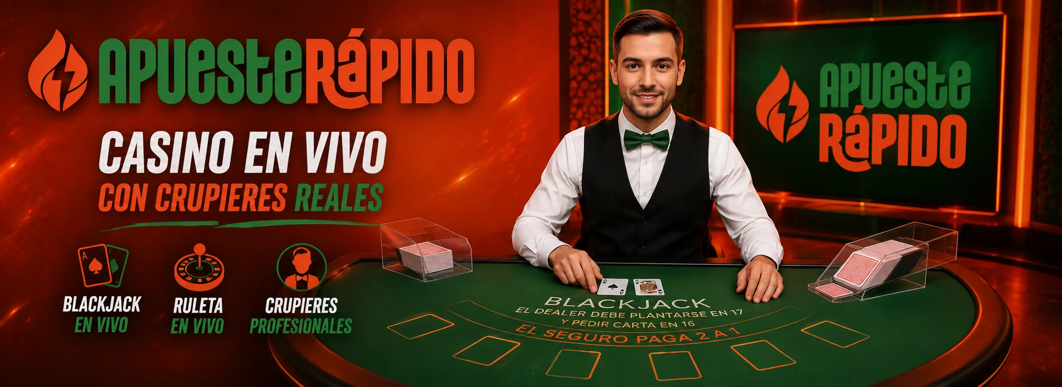 34 mesas en vivo con crupier en español